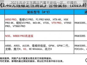 2023 年中文字幕日产幕无线码一区，你懂的