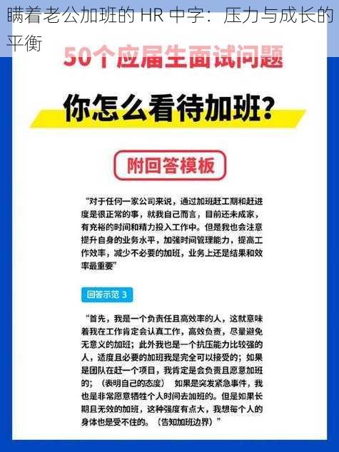 瞒着老公加班的 HR 中字：压力与成长的平衡