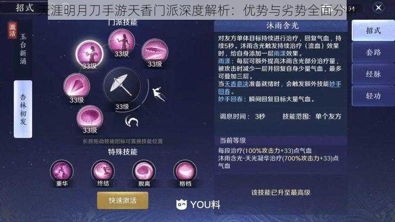 天涯明月刀手游天香门派深度解析：优势与劣势全面分析