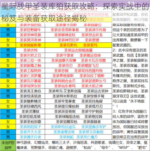 星际战甲圣装库狛获取攻略：探索实战中的秘笈与装备获取途径揭秘