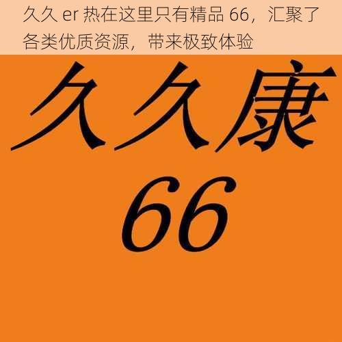 久久 er 热在这里只有精品 66，汇聚了各类优质资源，带来极致体验